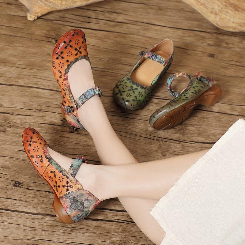 MARY JANE SANDAL CAP TOE WHITE SHEEPSKIN - HIGH HEEL main image 1