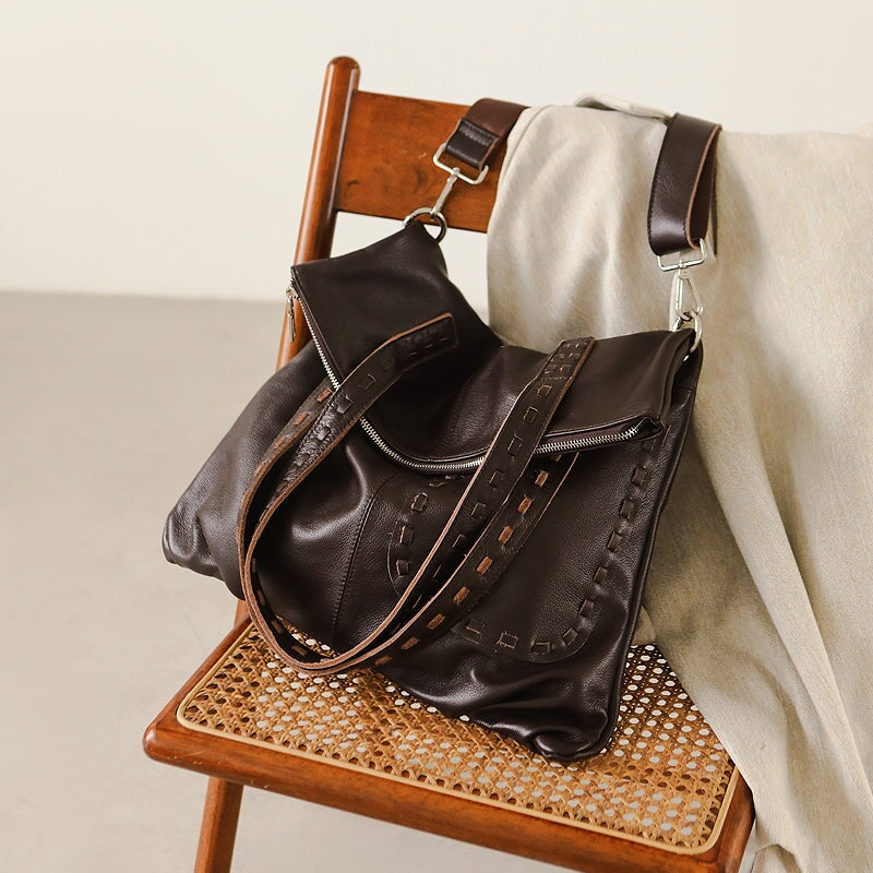 Cowhide Portable Large-capacity Crossbody Bag