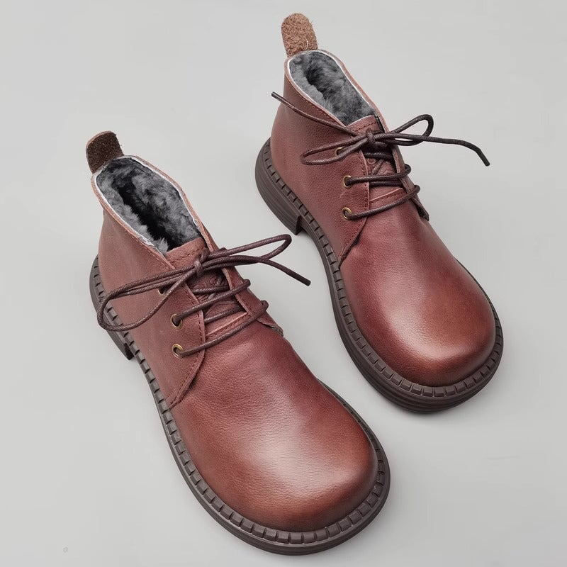 fleece lined dress boots Women's Fleece-Lined Ankle Boots Comfort Round Toe Side Zip Warm Winter Bootie