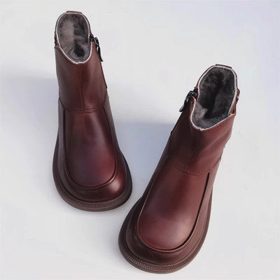 dwarves2641-3 boots 5.5 Brown Fleece Lined
