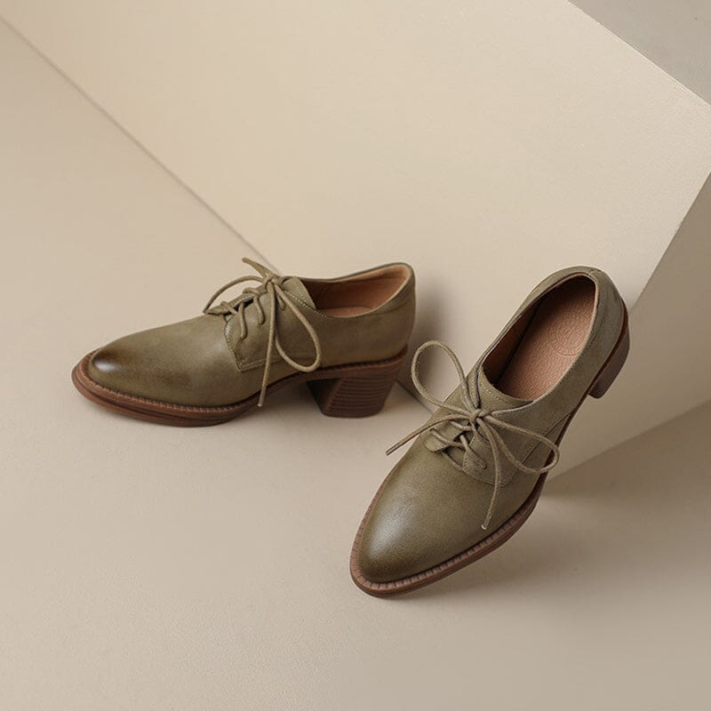 High Heel Oxfords & Tie Shoes For Women Block Heels Western R Toe Norm