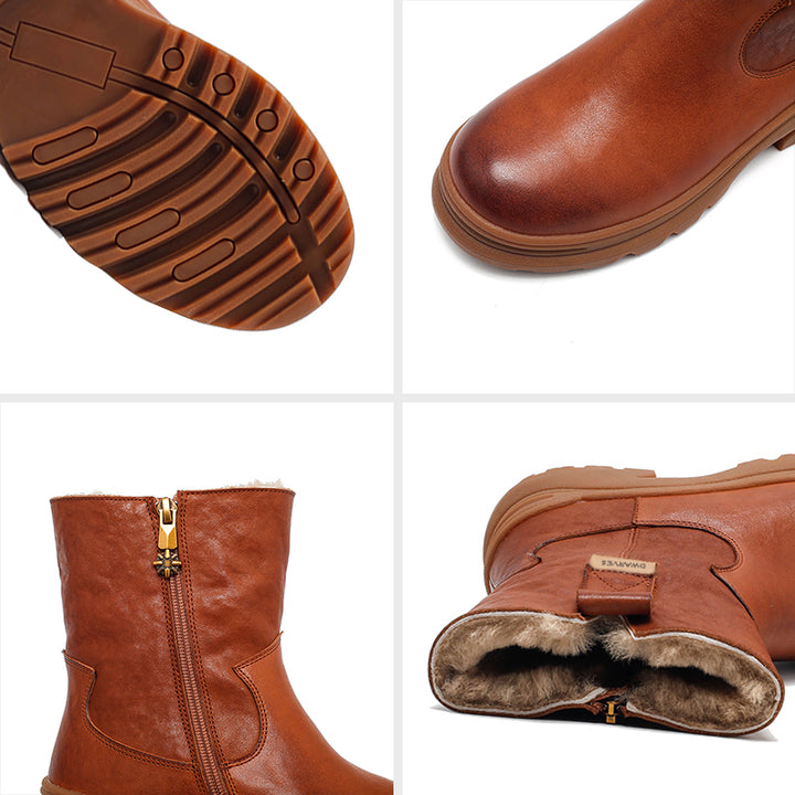 Bottes courtes en cuir faites à la main, bottes d&