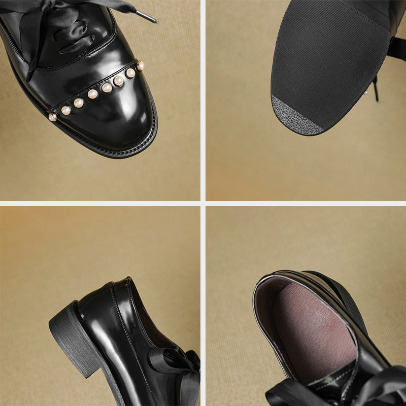 Chaussures Oxford à plateforme bicolores pour femmes en rouge vin/marron blanc