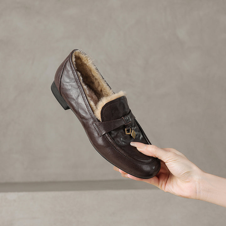 Mocassins en cuir de mouton vintage pour l&
