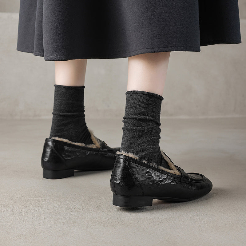 Mocassins en cuir de mouton vintage pour l&