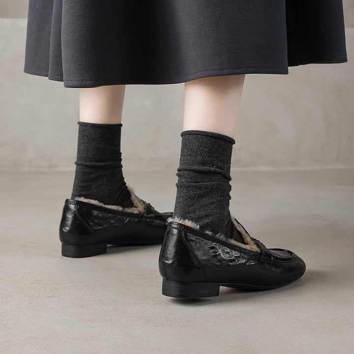 Mocassins en cuir de mouton vintage pour l&