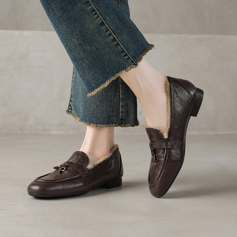 Mocassins en cuir de mouton vintage pour l&