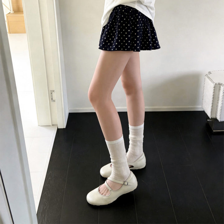 Cut Out Cowhide Crisscross Strap Mary Jane Flats with Hidden Wedge in Yellow/White/Green