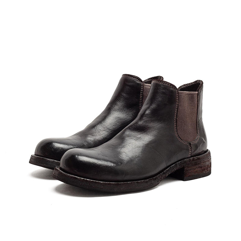Classic Handmade Horse Leather Chelsea Ankle Boots Goodyear Welted Leather Short Boots in 4 Colors