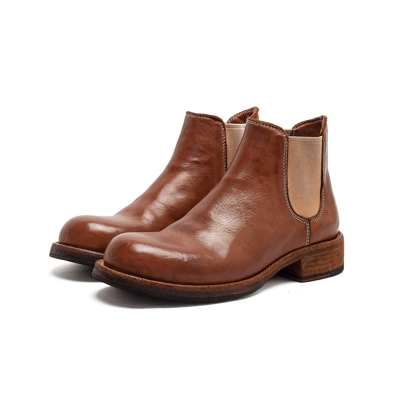 Classic Handmade Horse Leather Chelsea Ankle Boots Goodyear Welted Leather Short Boots in 4 Colors