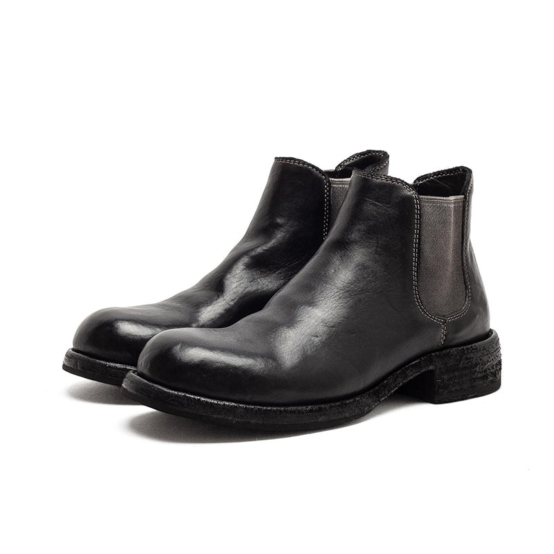 Classic Handmade Horse Leather Chelsea Ankle Boots Goodyear Welted Leather Short Boots in 4 Colors
