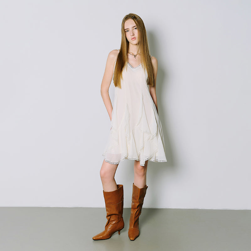 Designer Handmade Vegetable-Tanned Cowhide Slouch Mid-Calf Boots in Black/Caramel