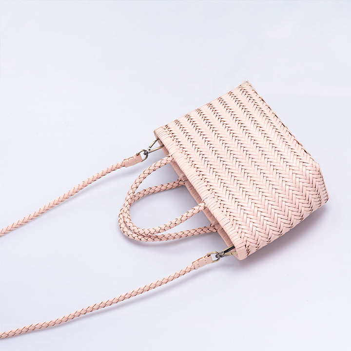 Sac Panier en Cuir de Vache Tissé Fait Main, Grande Capacité, Sac Classique à Main et Bandoulière en 5 Couleurs