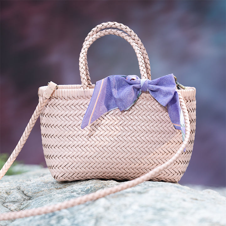 Sac Panier en Cuir de Vache Tissé Fait Main, Grande Capacité, Sac Classique à Main et Bandoulière en 5 Couleurs