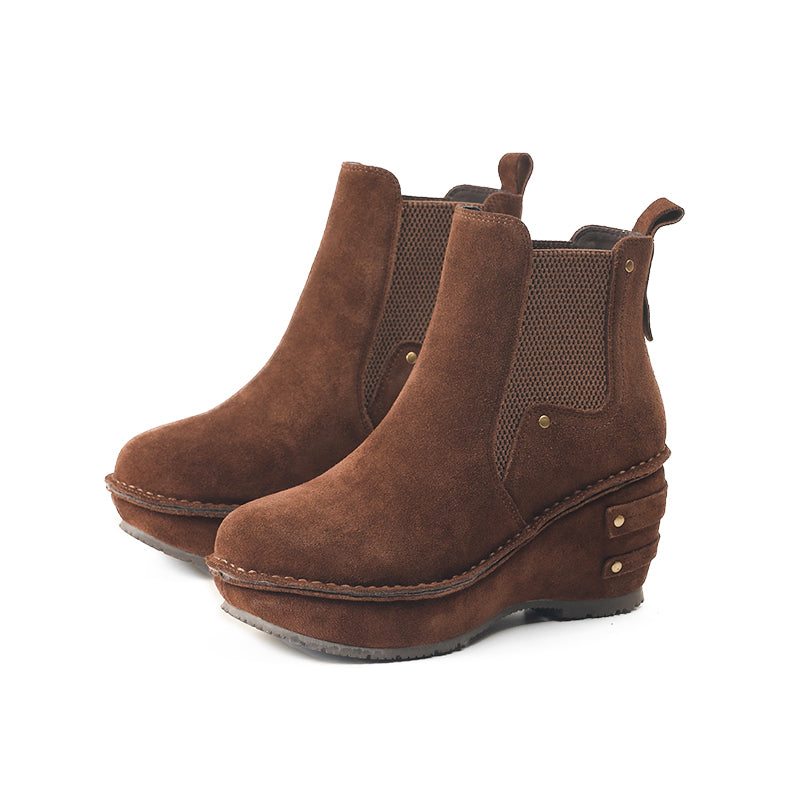 Bottes à lacets mi-mollet faites à la main pour femmes, bottines à talon de 70 mm en noir/marron