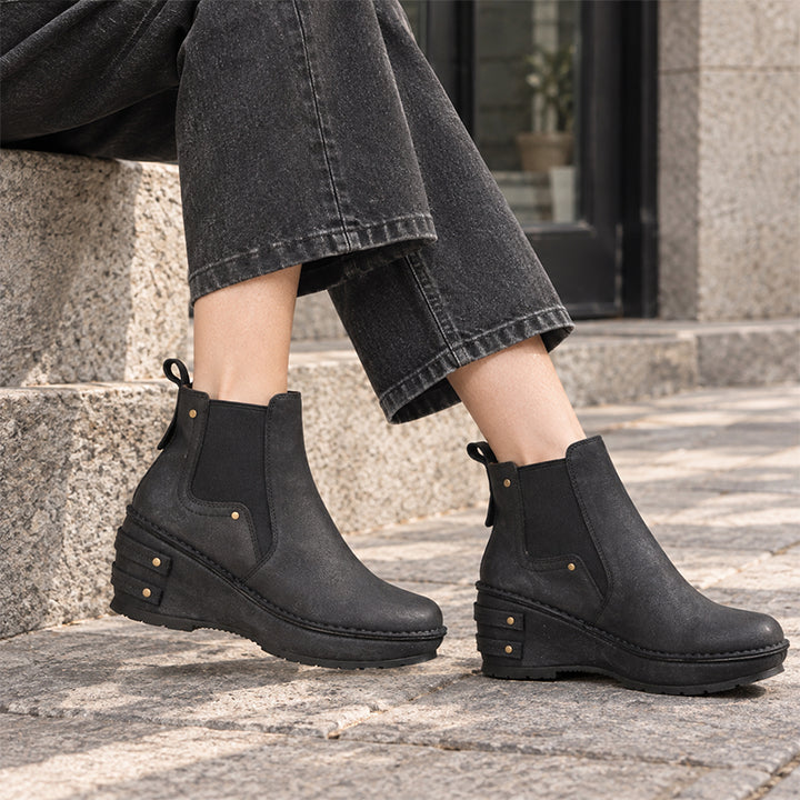 Bottes à lacets mi-mollet faites à la main pour femmes, bottines à talon de 70 mm en noir/marron