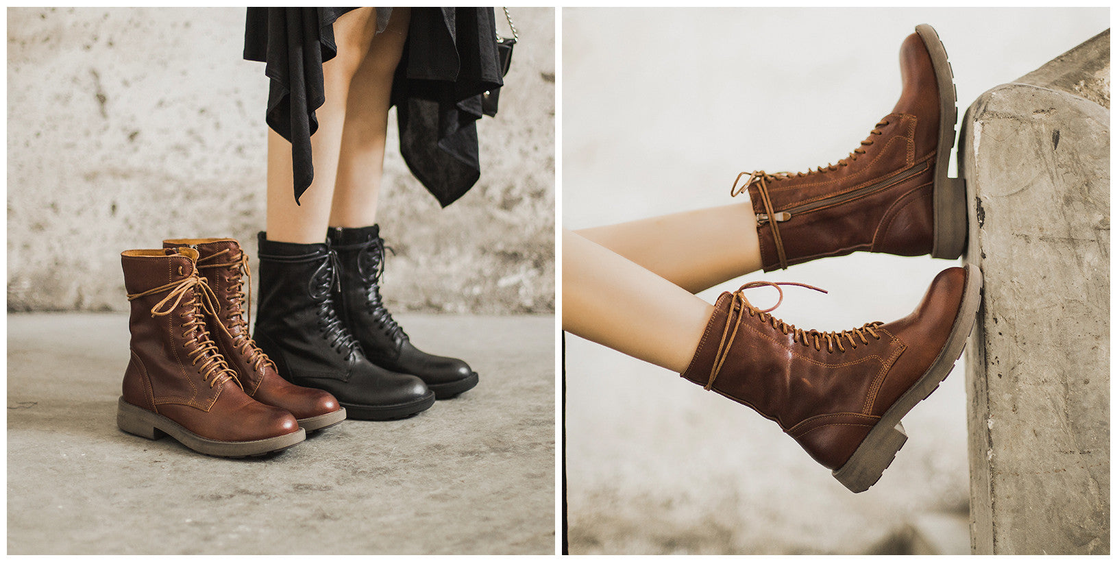 Sheepskin Combat Boots