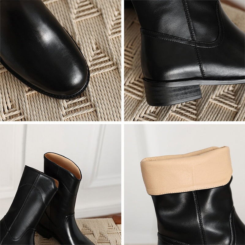 knee length dresses for ladies Madison Maison AH26A Leather Mid Calf Boot - Brown