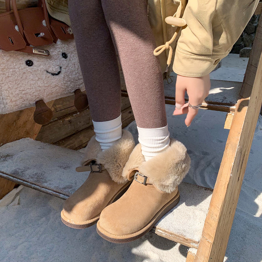 Bottes de neige en suède shaggy pour l&