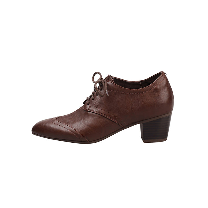 Chaussures Oxford en Cuir Fait Main, Vintage, Classiques à Bout Pointu en Noir/Marron