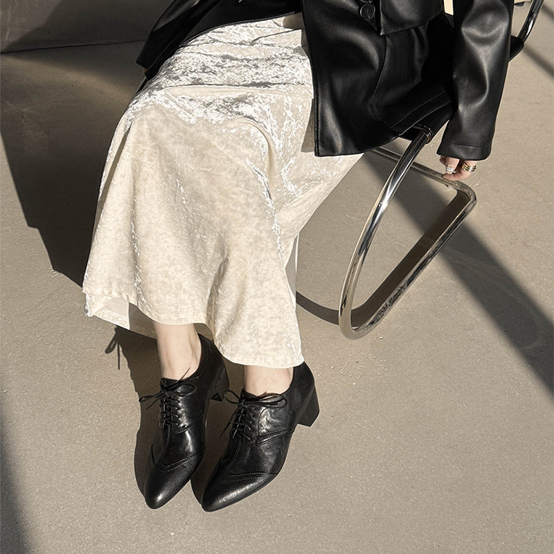 Chaussures Oxford en Cuir Fait Main, Vintage, Classiques à Bout Pointu en Noir/Marron