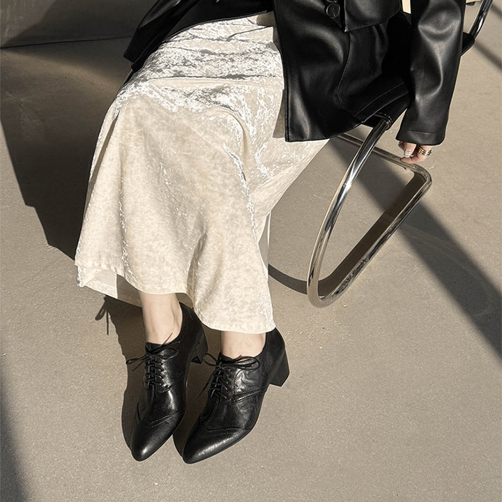 Chaussures Oxford en Cuir Fait Main, Vintage, Classiques à Bout Pointu en Noir/Marron