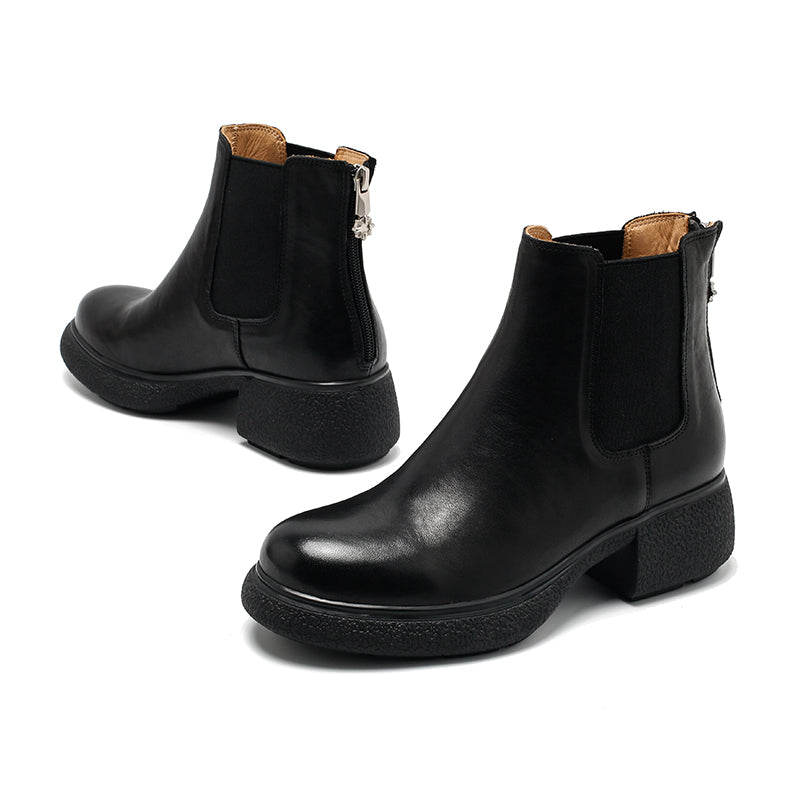 Bottes Chelsea vintage en cuir faites à la main pour nains, bottes courtes avec fermeture éclair à l&