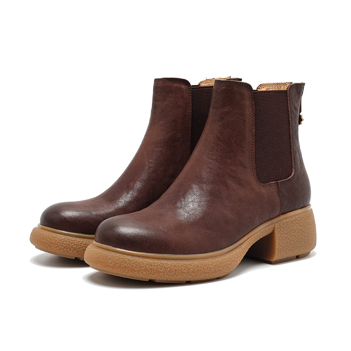 Bottes Chelsea vintage en cuir faites à la main pour nains, bottes courtes avec fermeture éclair à l&