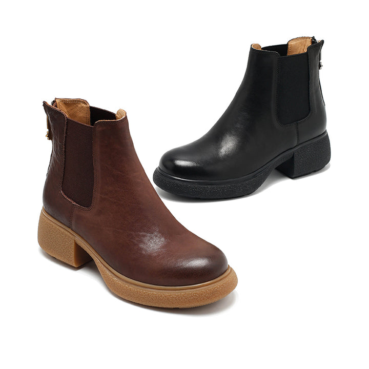 Bottes Chelsea vintage en cuir faites à la main pour nains, bottes courtes avec fermeture éclair à l&