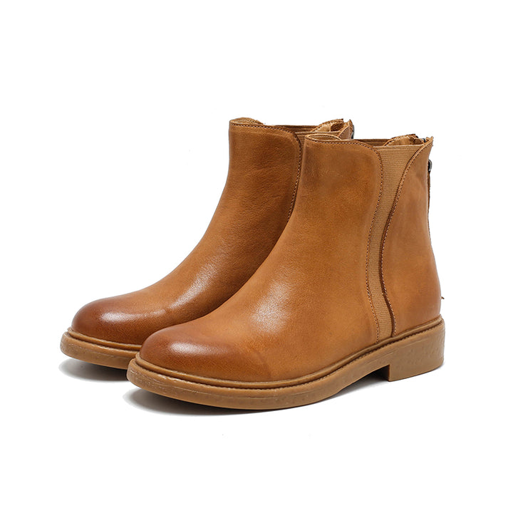 Bottes Chelsea vintage en cuir faites à la main pour nains, bottes courtes avec fermeture éclair à l&
