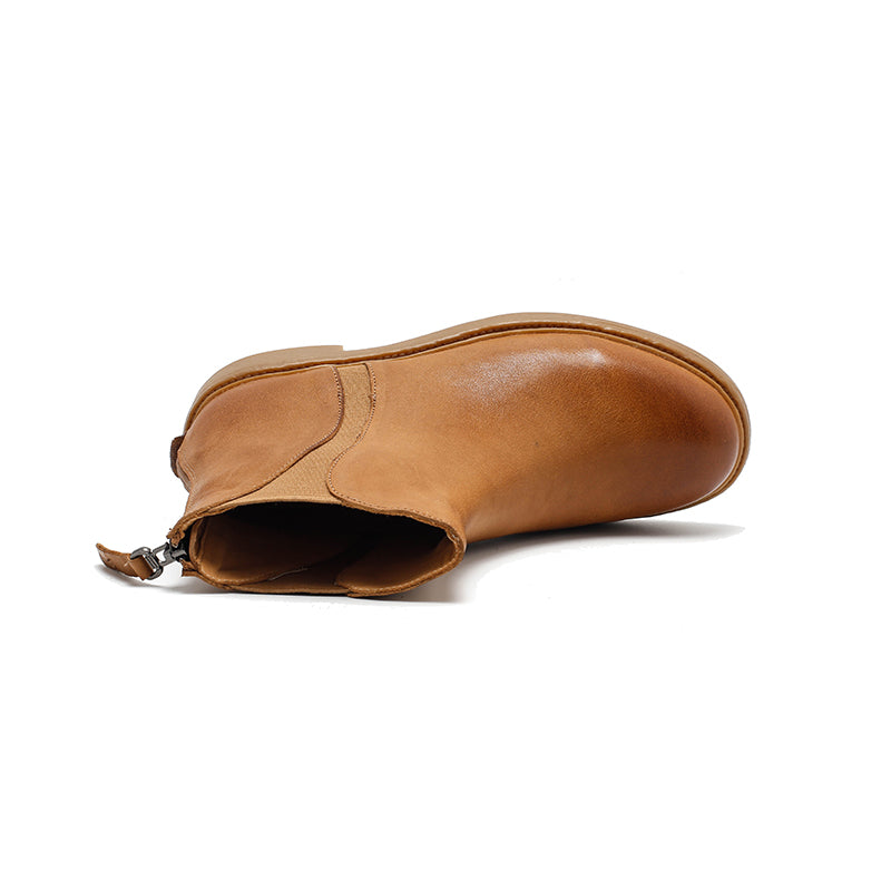 Bottes Chelsea vintage en cuir faites à la main pour nains, bottes courtes avec fermeture éclair à l&