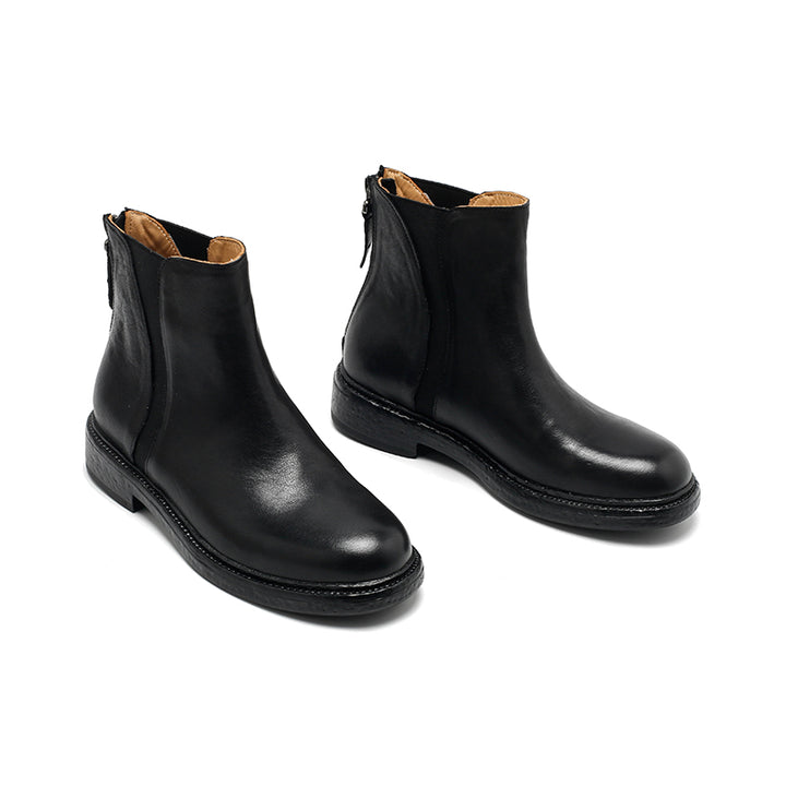Bottes Chelsea vintage en cuir faites à la main pour nains, bottes courtes avec fermeture éclair à l&
