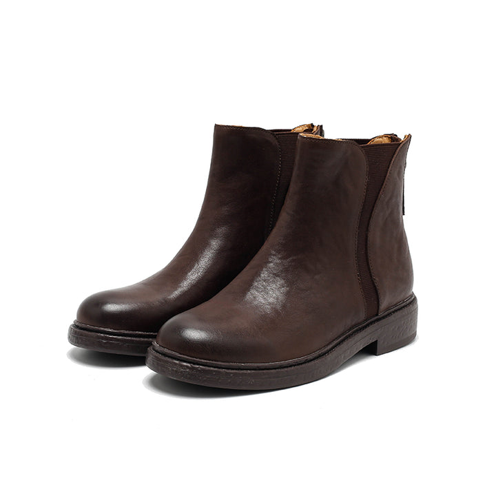 Bottes Chelsea vintage en cuir faites à la main pour nains, bottes courtes avec fermeture éclair à l&
