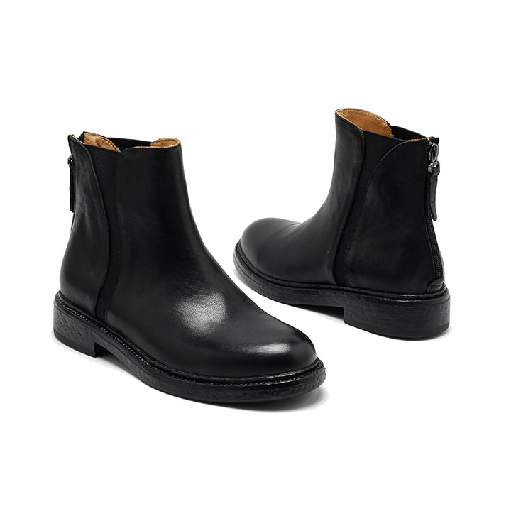 Bottes Chelsea vintage en cuir faites à la main pour nains, bottes courtes avec fermeture éclair à l&