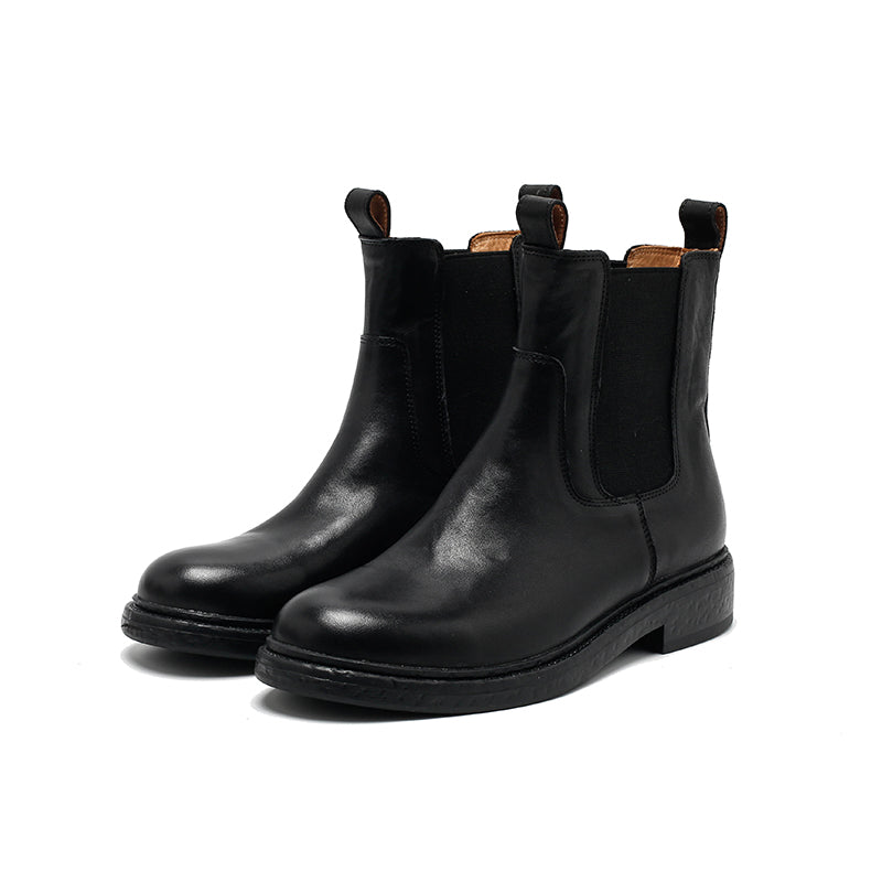 Bottes Chelsea vintage en cuir faites à la main pour femmes, bottes courtes en noir/café/marron