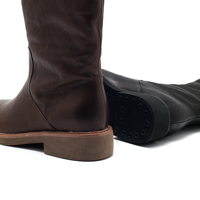 Bottes en cuir faites à la main pour femmes, bottes hautes d&