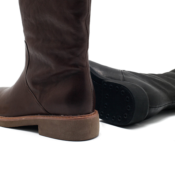 Bottes en cuir faites à la main pour femmes, bottes hautes d&