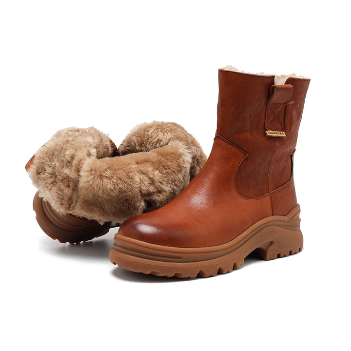 Bottes courtes en cuir faites à la main, bottes d&