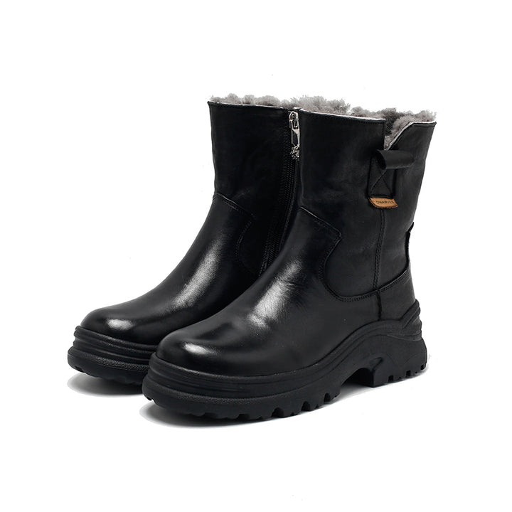 Bottes courtes en cuir faites à la main, bottes d&