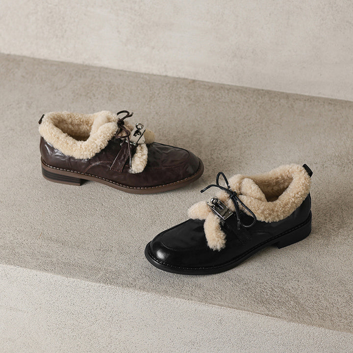 Chaussures Oxford en cuir shaggy d&