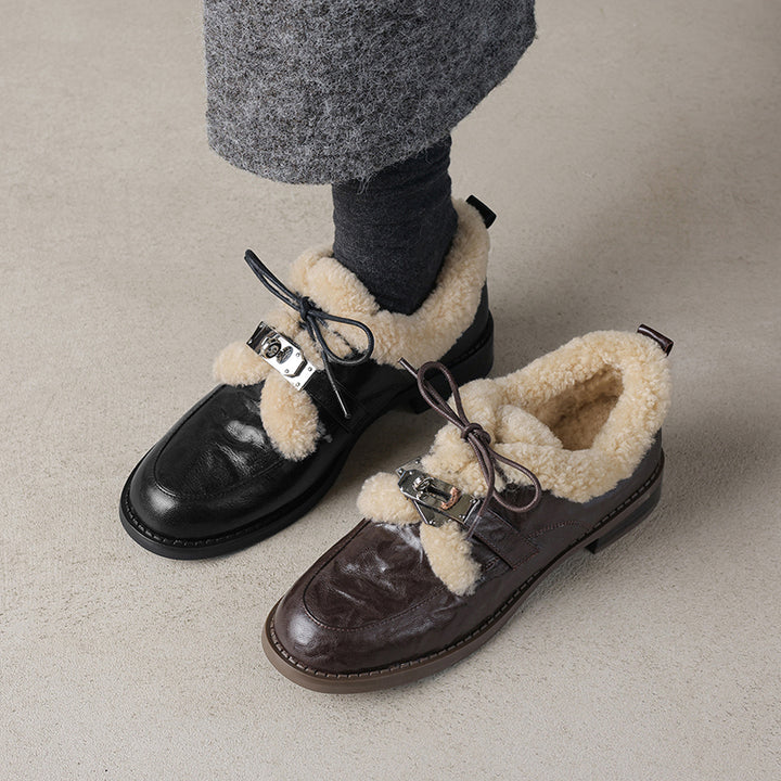 Chaussures Oxford en cuir shaggy d&