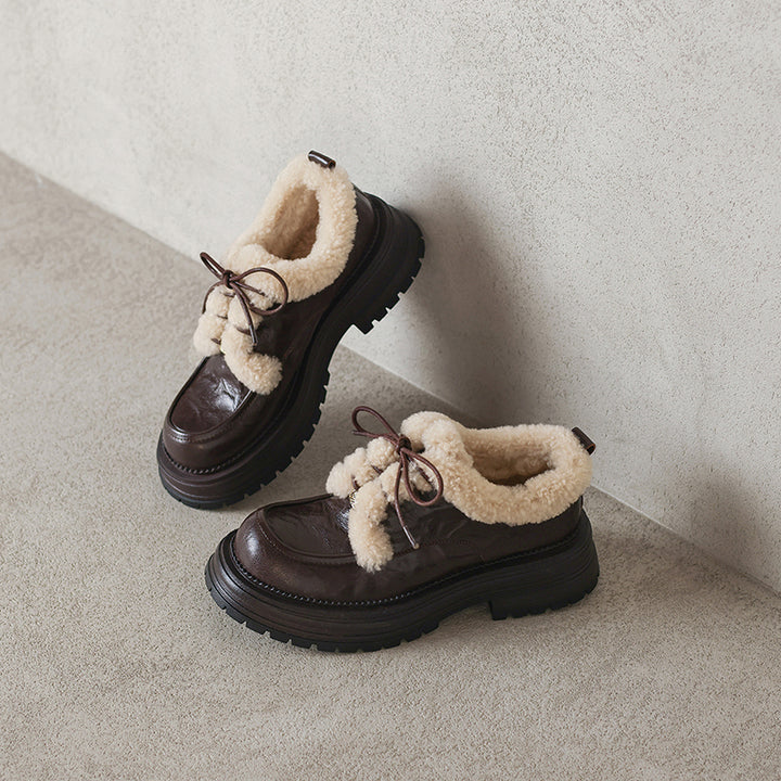Chaussures Oxford à plateforme shaggy d&