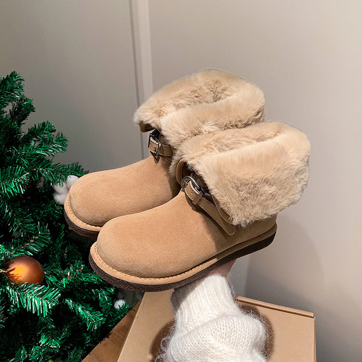 Bottes de neige en suède shaggy pour l&