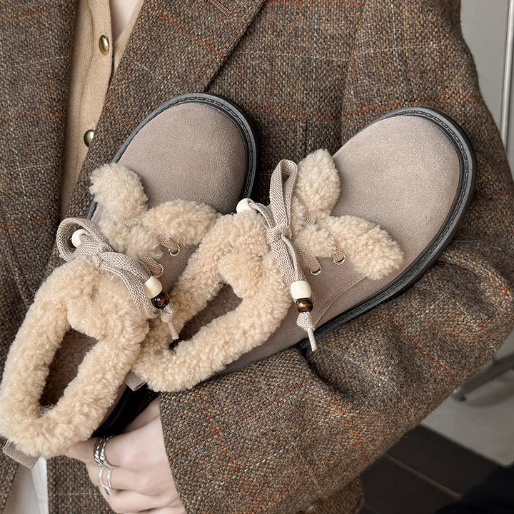 Chaussures Oxford en cuir suédé de style preppy, lacées, pour l&
