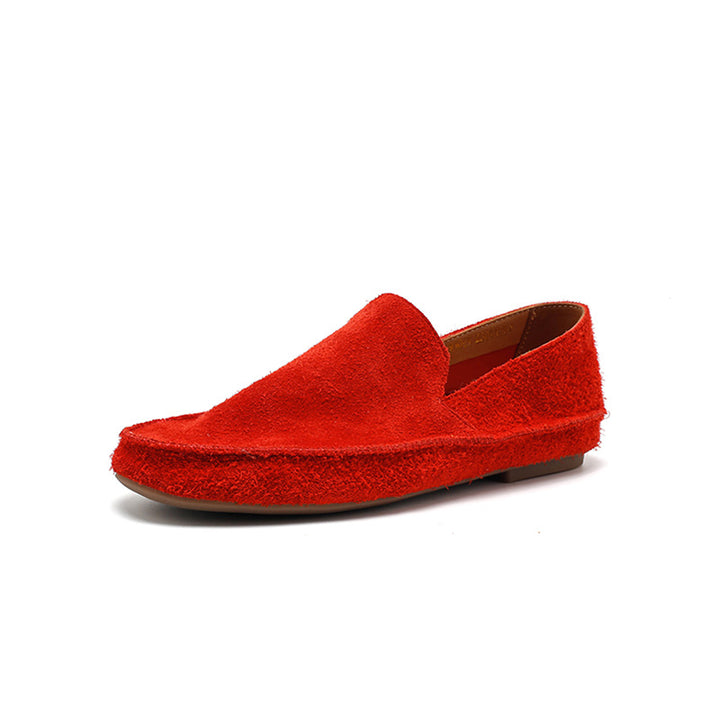 Mocassins en suède fait main pour femmes, confortables avec semelle cachée, disponibles en 10 couleurs