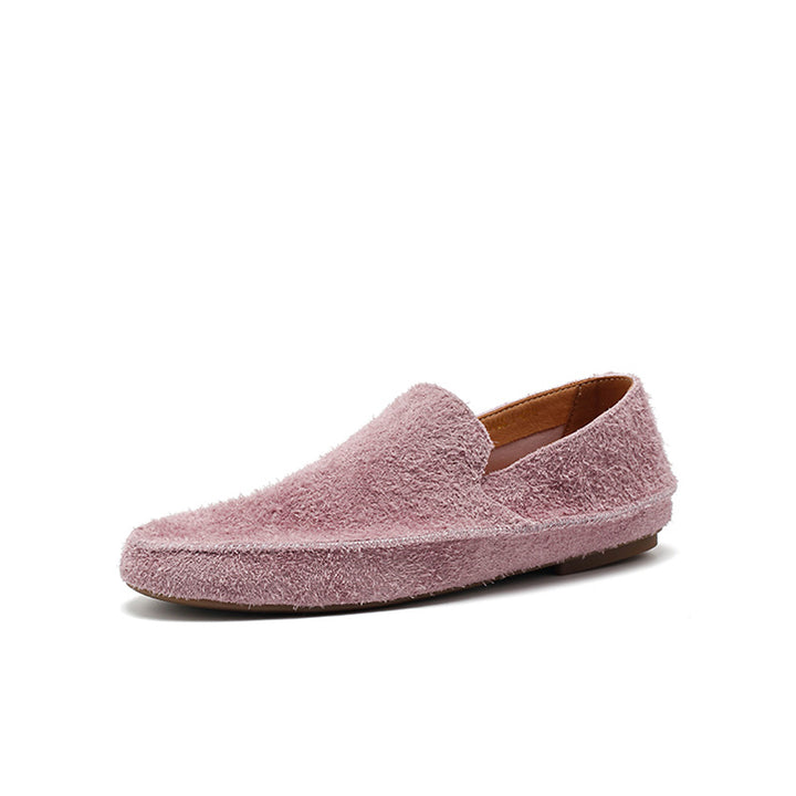 Mocassins en suède fait main pour femmes, confortables avec semelle cachée, disponibles en 10 couleurs