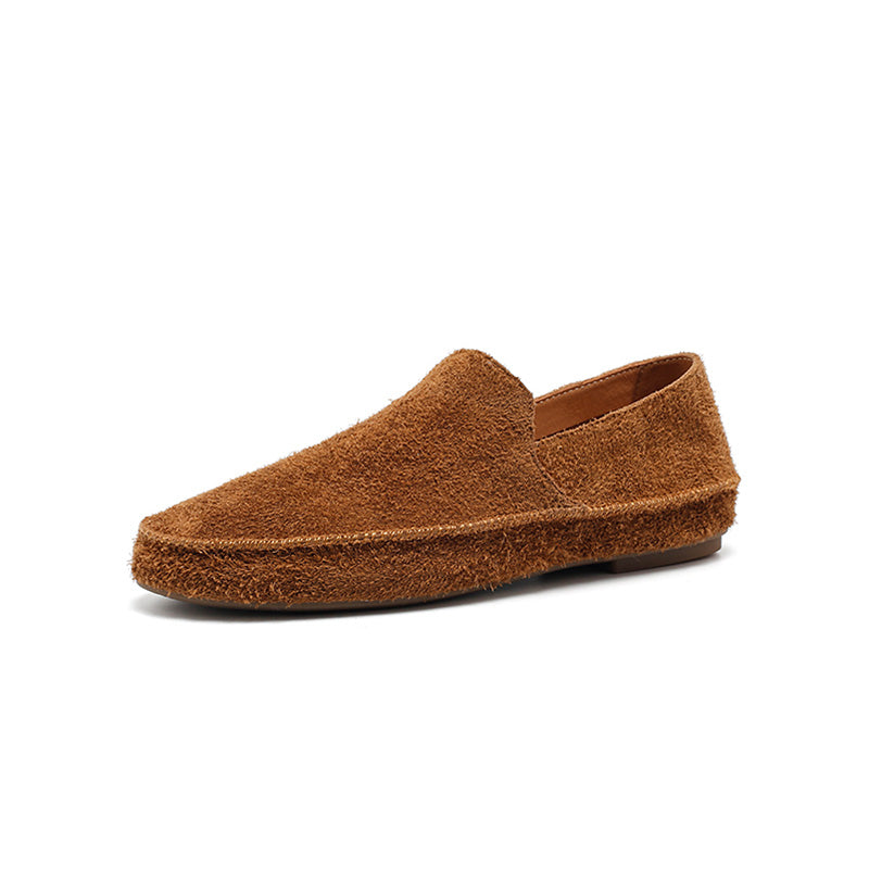 Mocassins en suède fait main pour femmes, confortables avec semelle cachée, disponibles en 10 couleurs