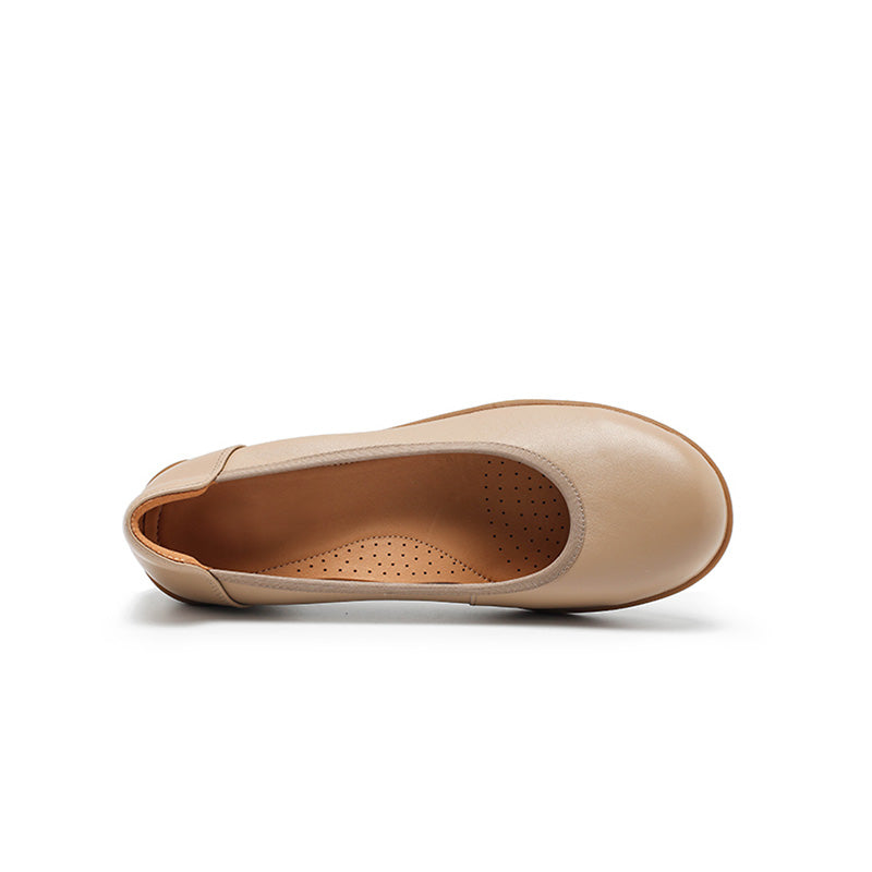 Escarpins en cuir faits main pour femmes, à enfiler, pour le bureau en noir/beige/abricot