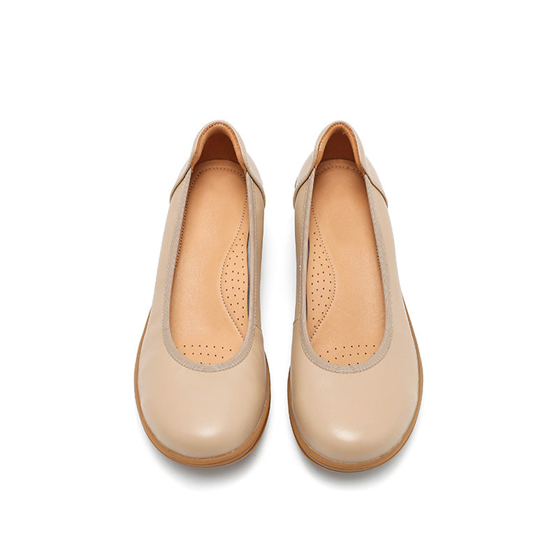 Escarpins en cuir faits main pour femmes, à enfiler, pour le bureau en noir/beige/abricot