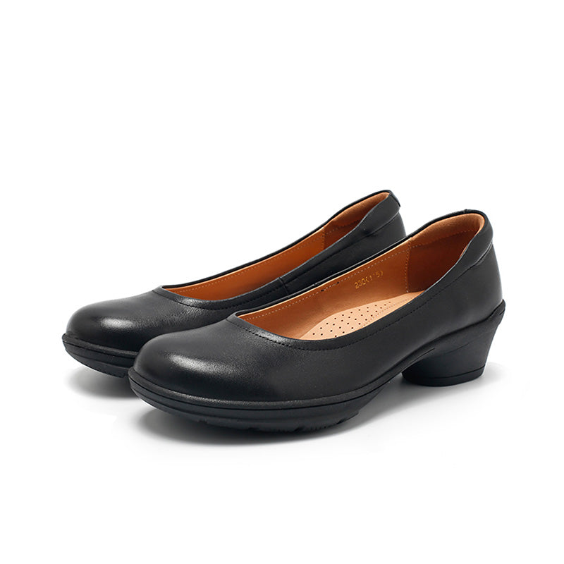 Escarpins en cuir de vache faits main à enfiler pour femmes en 4 couleurs